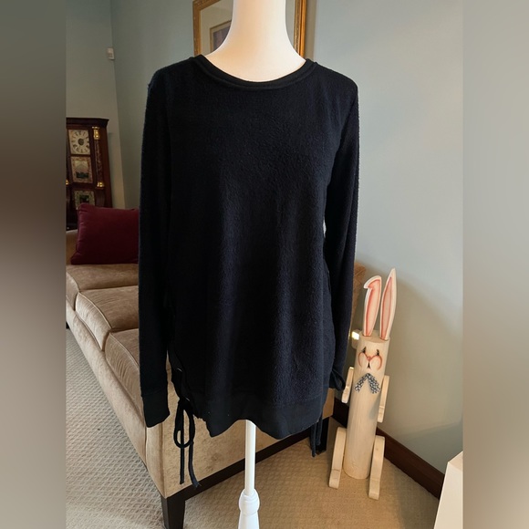 Anthropologie Trouble at the Mill Super Soft Sweater with Side Lace Ties - Picture 1 of 9
